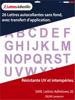 lettres autocollantes couleur lilas - image 0