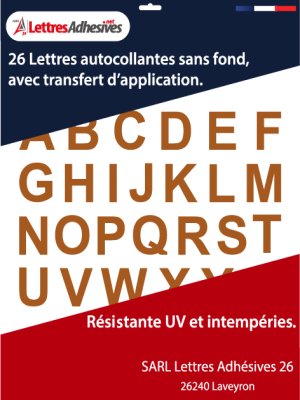 lettres autocollantes couleur marron noisette - image 0