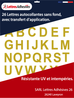 lettres autocollantes couleur or métal - image 0