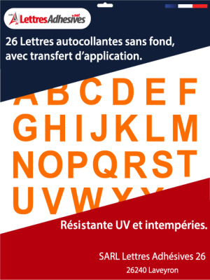 lettres autocollantes couleur orange - image 0
