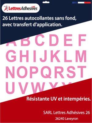 lettres autocollantes couleur rose bonbon - image 0