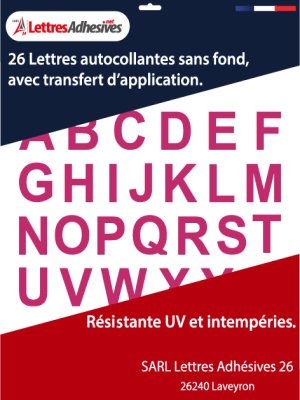 lettres autocollantes couleur rose cyclamen - image 0