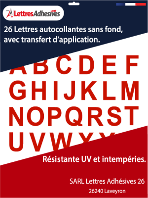 lettres autocollantes couleur rouge - image 0