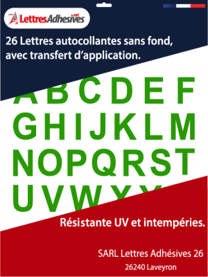 lettres autocollantes couleur vert clair - image 0