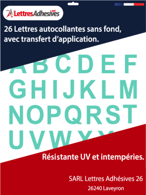 lettres autocollantes couleur vert menthe - image 0
