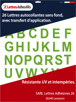 lettres autocollantes couleur vert pomme - image 0