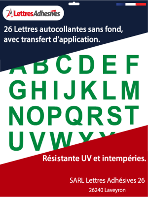 lettres autocollantes couleur verte - image 0