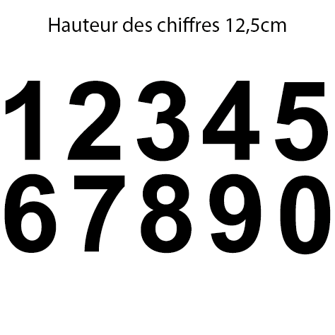 Chiffres adhésifs H 12.5 cm