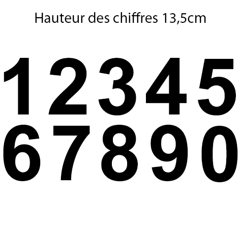 Chiffres adhésifs H 13.5 cm