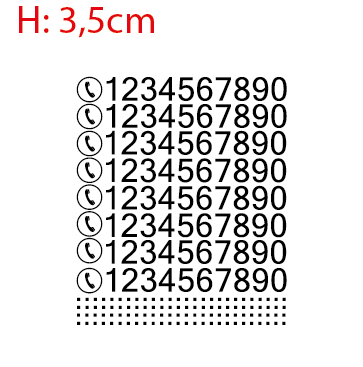 Kit numéros avec logo téléphone H 3,5cm