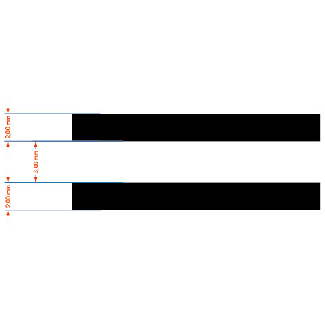 Liseret double de 2 mm espace 3 mm
