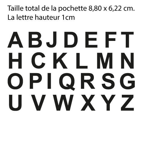 Pochettes d'alphabet autocollant  1 cm