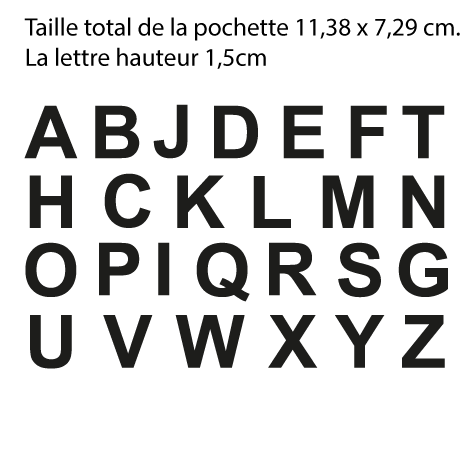 Pochettes d'alphabet autocollant 1.5 cm