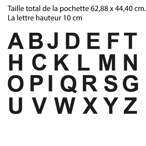 Lettres 10 cm pochettes d'alphabet autocollant