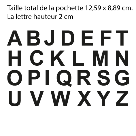 Pochettes d'alphabet autocollant 2 cm