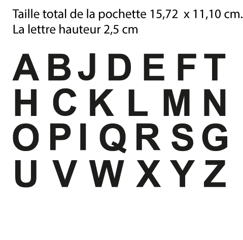 Pochettes d'alphabet autocollant 2.5 cm