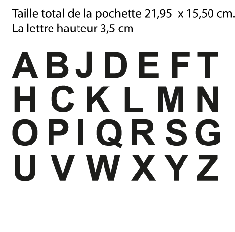 Pochettes d'alphabet autocollant 3.5 cm