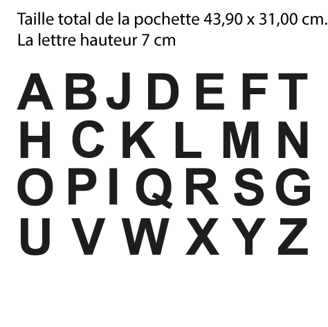 Lettres 7 cm pochettes d'alphabet autocollant
