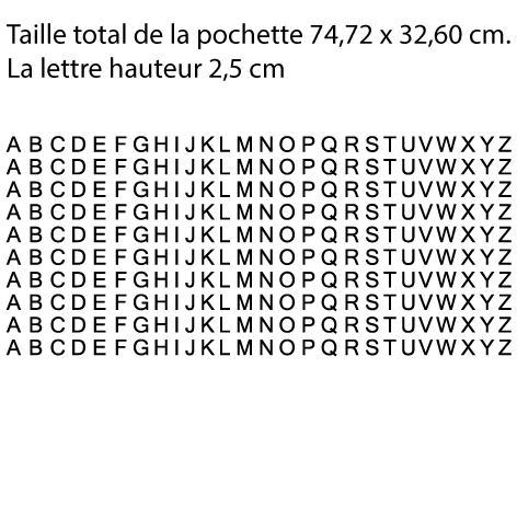 Pochette 10 x l'alphabet en 2.5 cm de hauteur
