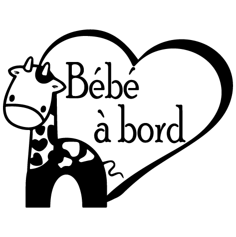 Bébé à bord - cœur girafe