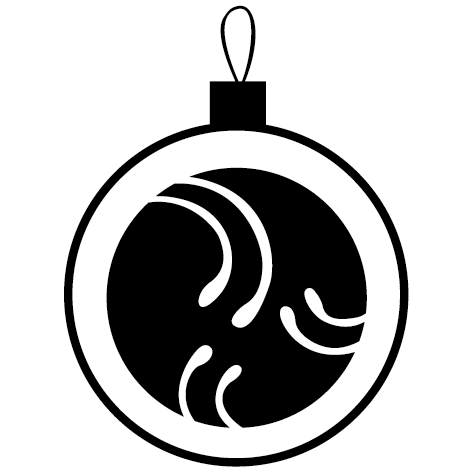 Sticker boule ronde de Noël