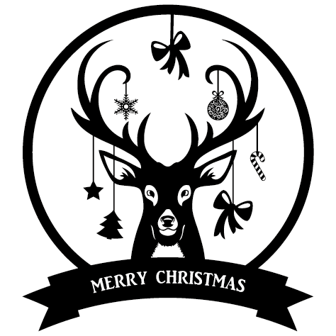 Sticker cerf de Noël