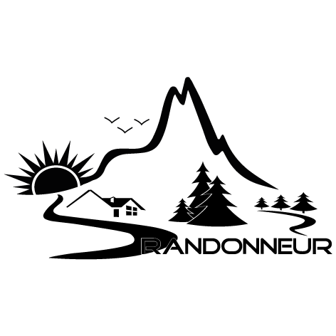 Sticker randonneur coucher de soleil - Droit