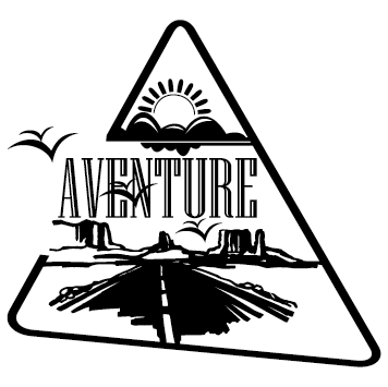 Sticker aventure triangle - Gauche