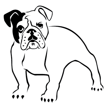 Sticker chien Bulldog Anglais