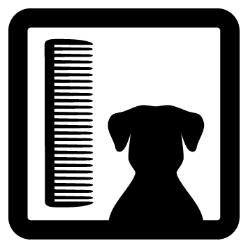 Sticker picto chien peigne
