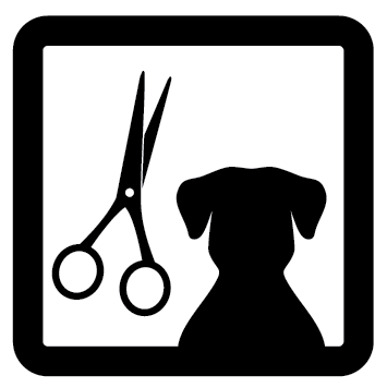 Sticker picto chien ciseaux
