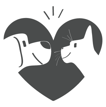 Sticker coeur chien et chat