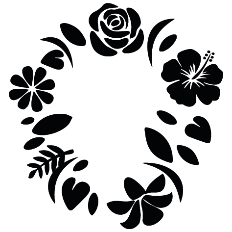 Sticker couronne de fleurs FLE03