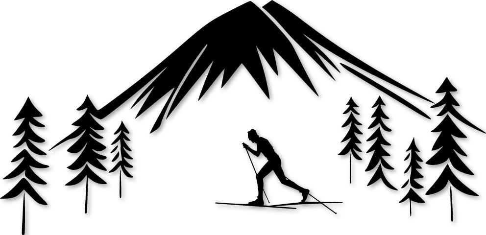 Sticker ski de fond en forêt