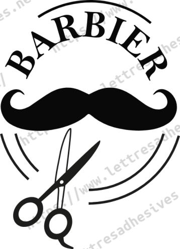 Sticker rond ciseaux moustache