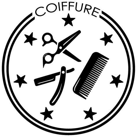 Sticker rond coiffure homme