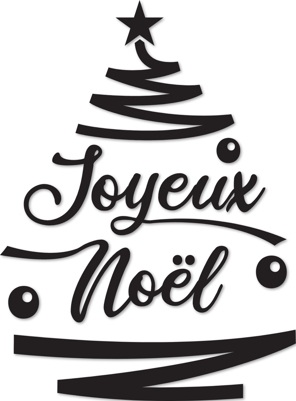 Sticker sapin design joyeux Noël