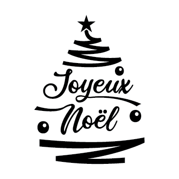 Sticker sapin design joyeux Noël
