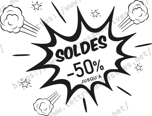 Sticker soldes bulle déco -50%