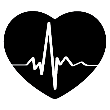 Sticker tracé cardiaque coeur