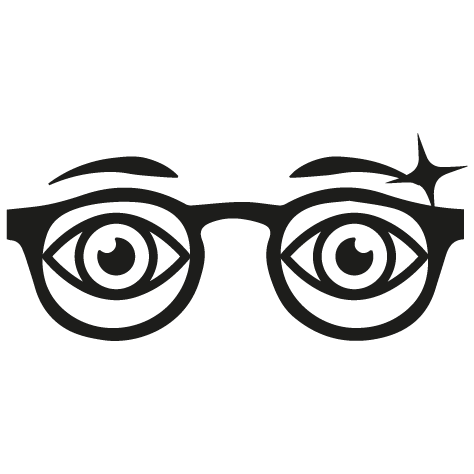 Sticker œil lunettes