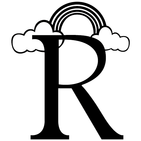 Lettre R alphabétique décorative et adhésive