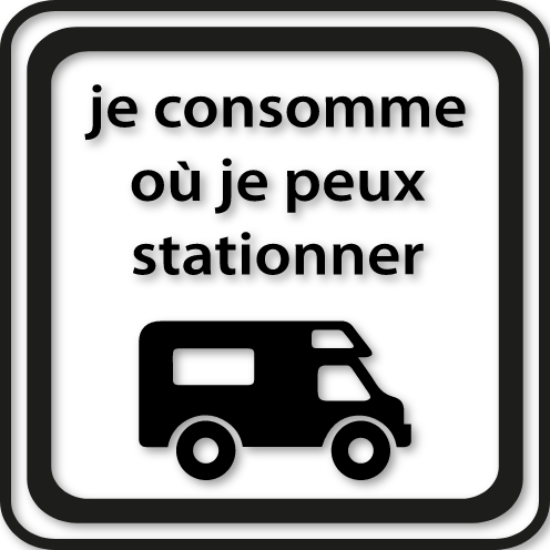 Autocollant je consomme où je peux stationner modèle 11