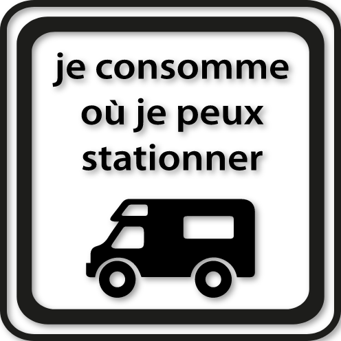 Autocollant je consomme où je peux stationner modèle 12