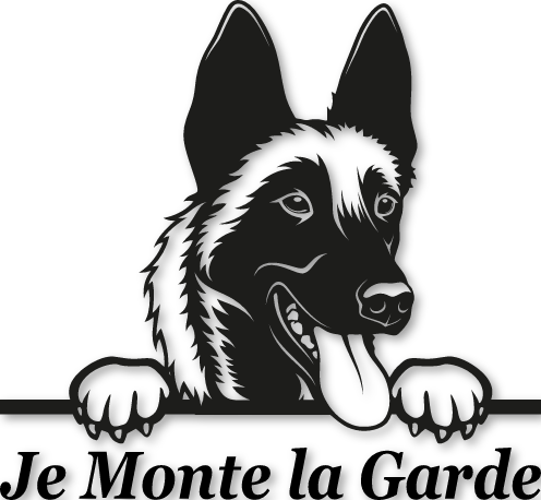 Autocollant malinois monte la garde