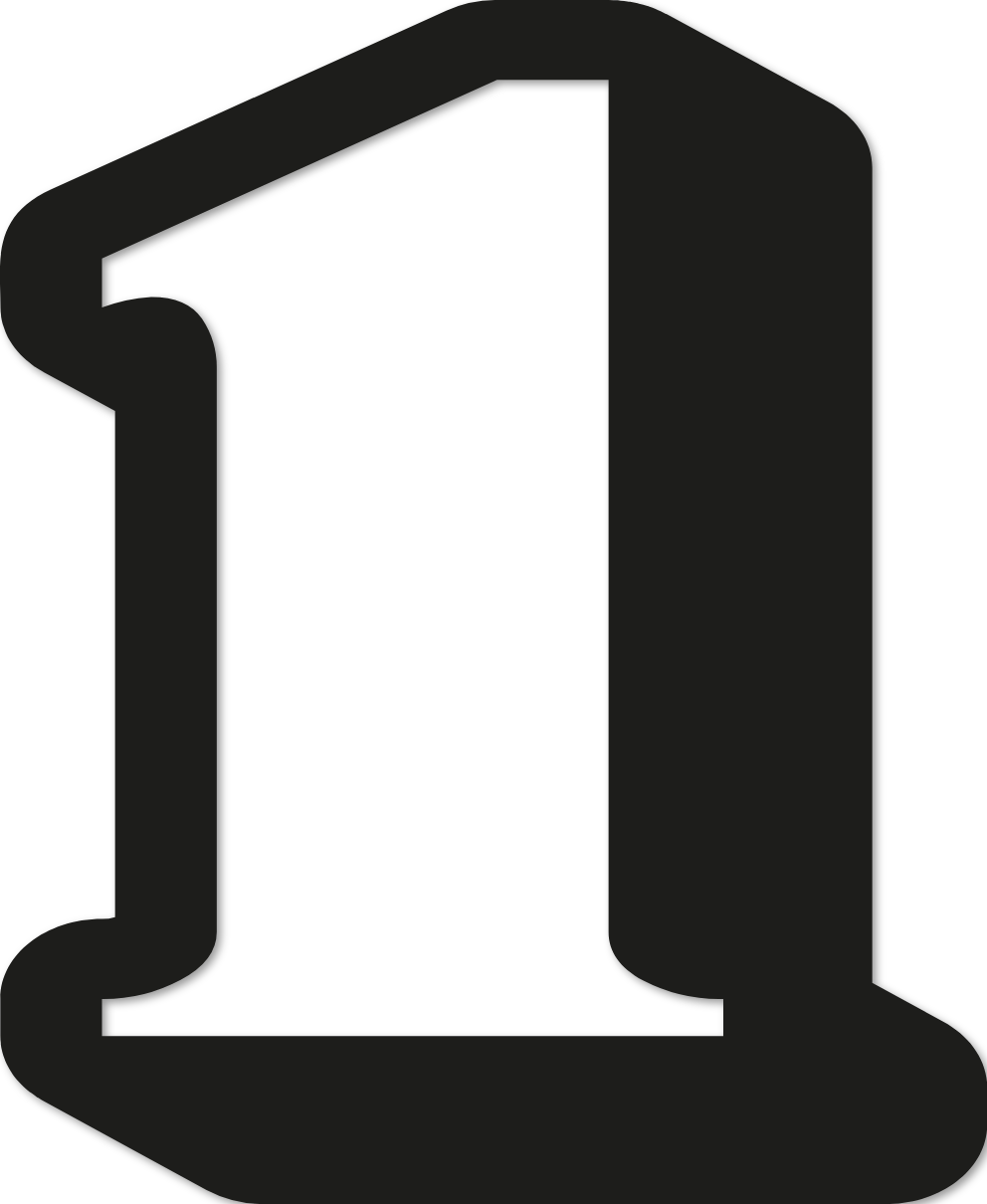 Chiffre 1 aspect 3D autocollant en vinyle