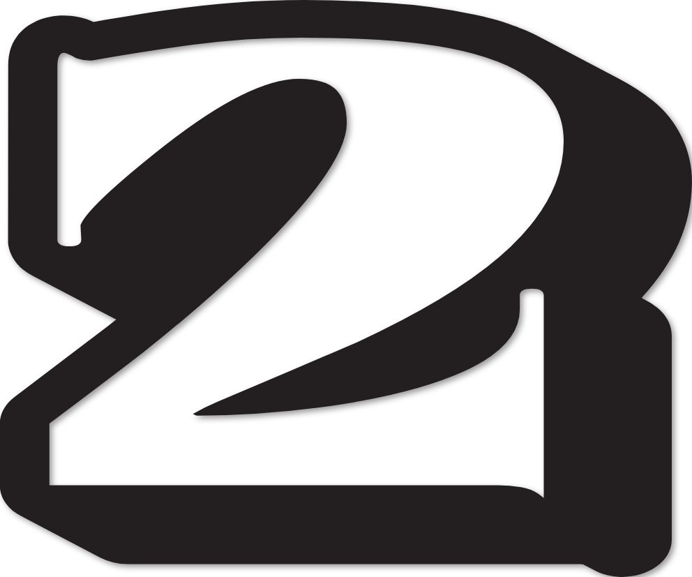 Chiffre 2 aspect 3D autocollant en vinyle