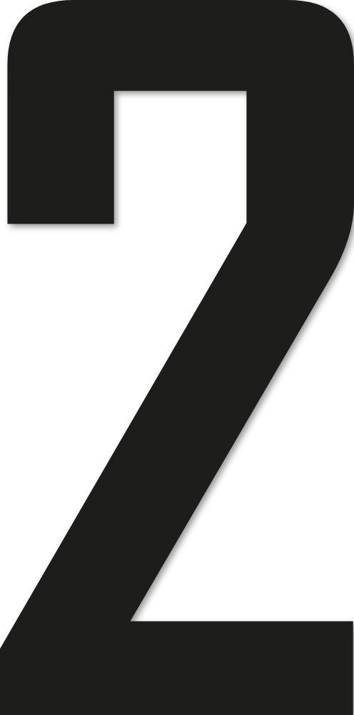 Chiffre autocollant numéro 2