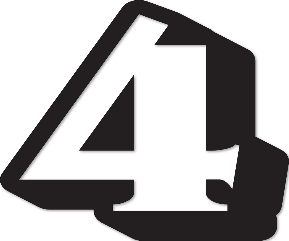 Chiffre 4 aspect 3D autocollant en vinyle