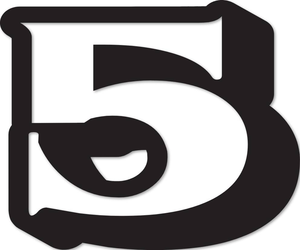 Chiffre 5 aspect 3D autocollant en vinyle